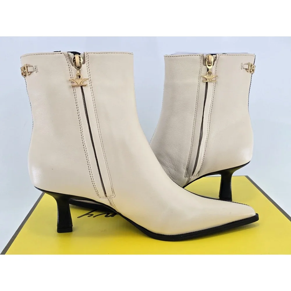 Circus NY Yuki Ankle Boots Women 6 Black Vanilla Two Tone Pointed Toe - New